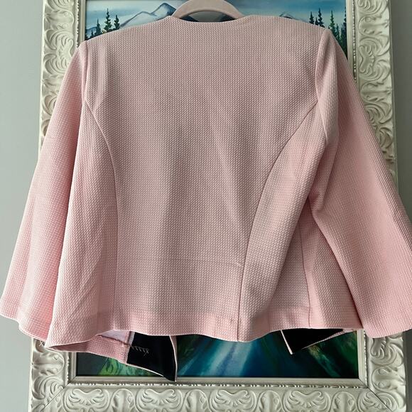 Studio one New York women’s open blazer cardigan pink Sz 12 large shoulder pads - Picture 3 of 8